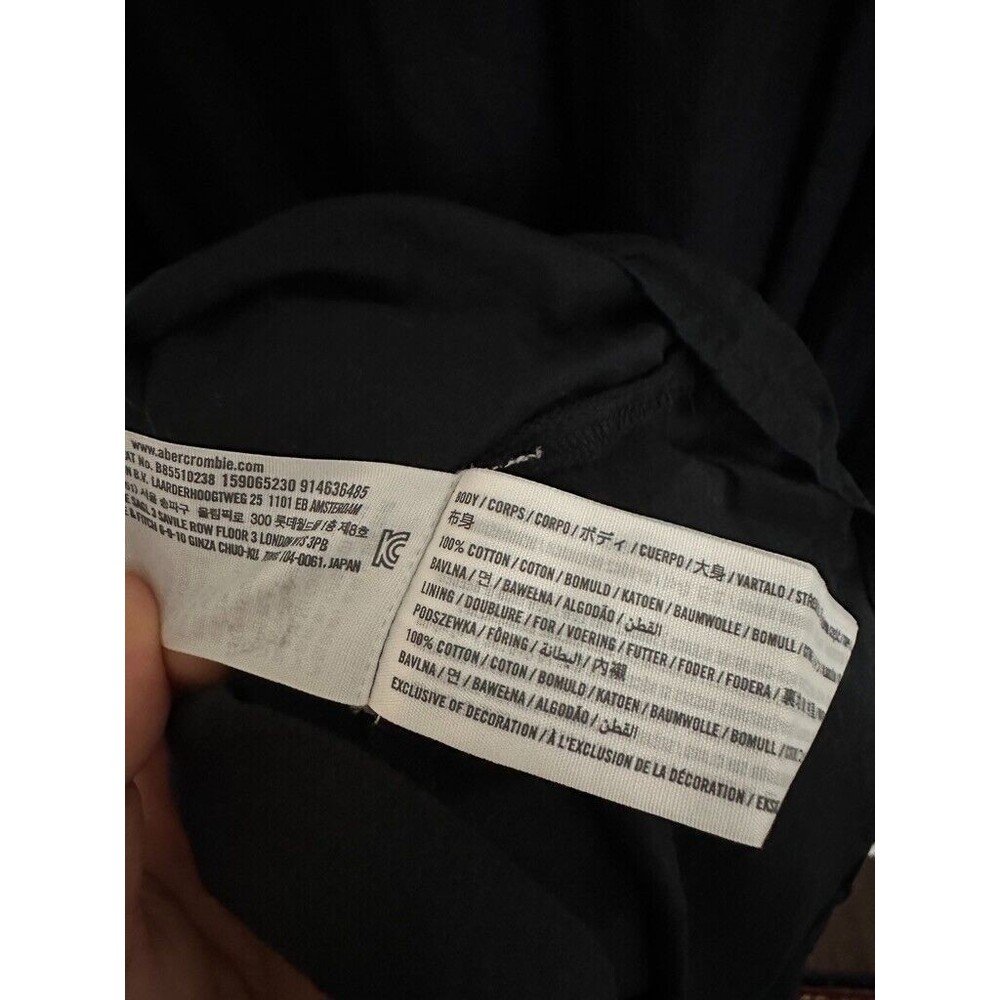 Abercrombie Tiered Low Back Maxi Dress Black Strappy Women's Large Petite LP - Picture 10 of 10